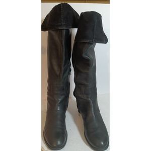 Nine West Allair Stretch Back Over The Knee Leather Boots Size 8M